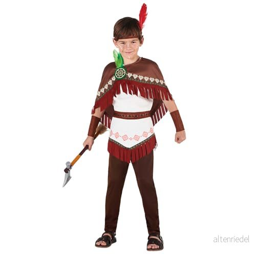Boland Native Dakota barnkostym, kostym för barnfest, temafest, karneval, maskeraddräkt indianer, vild västerndräkt 8712026823274