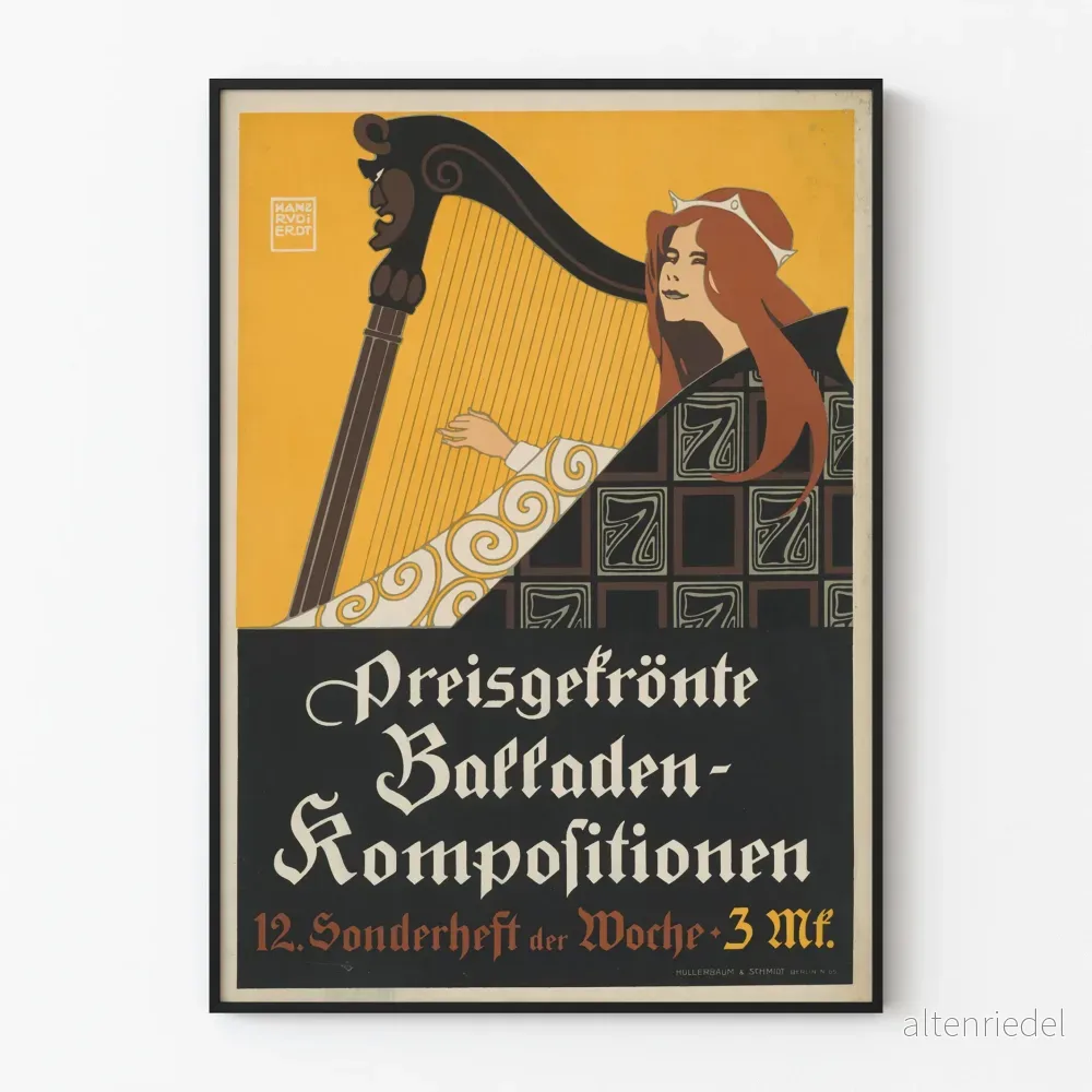 Vintageposter Pris för Ballader Konstnärlig komposition