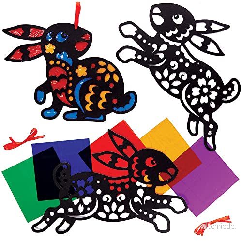 Baker Ross FX452 Ungar År av De Kanin Färgade Glas Dekoration Kit 6 Bit Packa 5063067003372