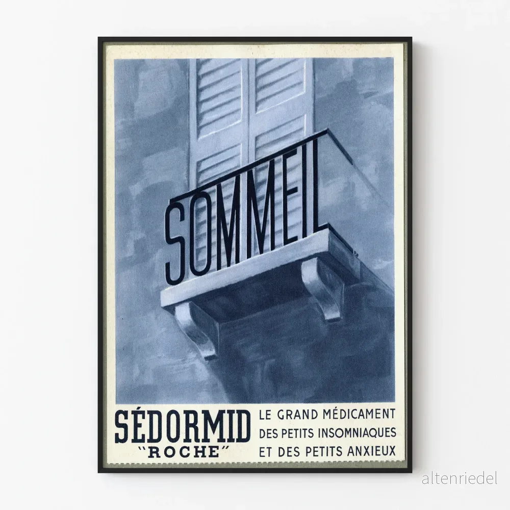 Vintageposter Sédormid Roche Sömn Väggdekoration