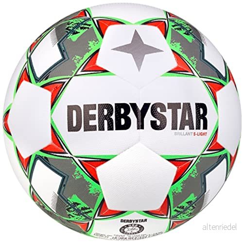 Derbystar Unisex ungdom, briljant DB S-Light v23 fotboll, vit grön, 3 4030793136361