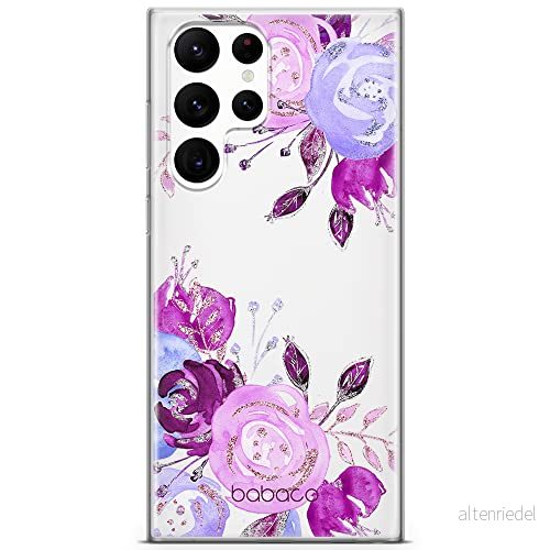 ERT GROUP mobiltelefonfodral för Samsung S22 ULTRA originalt och officiellt licensierat Babaco mönster Flowers 005 optimalt anpassad till formen på mobiltelefonen, gedeeltelijk transparant 5904805387494