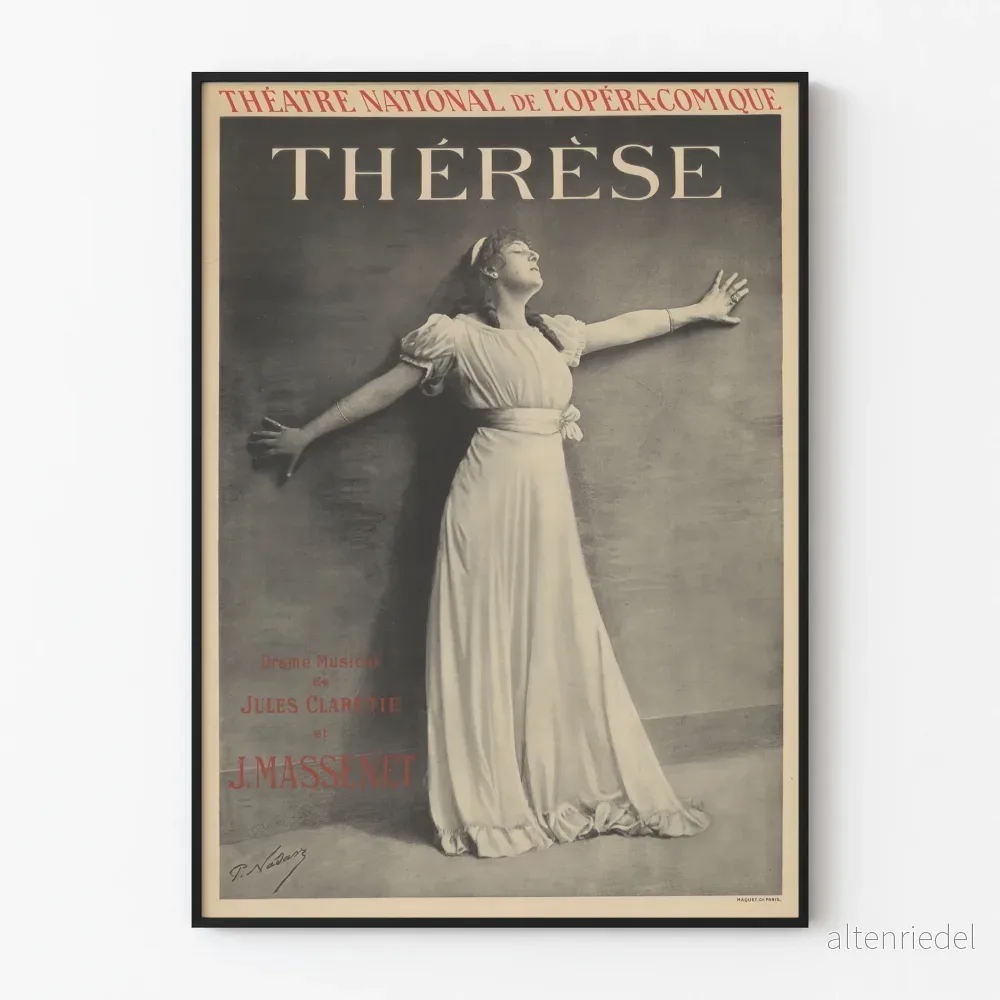 Affisch Kungliga Teatern för Opera-Comique – Thérèse