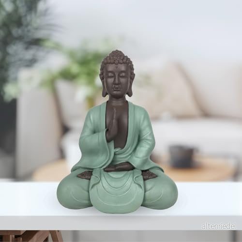 Bodhi Zen staty och Feng Shui dekoration för att skapa en avslappnande andlig atmosfär Boudha presentidé höjd: 20 cm färg: Grön brun Zen'Light 3700643507054