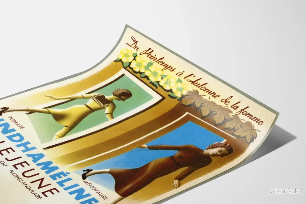 Vintageposter Indhaméline Lejeune väggdekoration femininitet - Bild 3