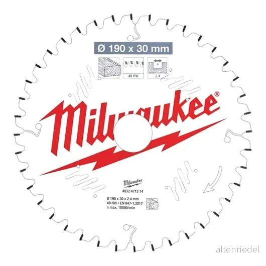 Milwaukee CSB MS W Sågklinga 190x2,4x30 mm, 40T 4058546289423