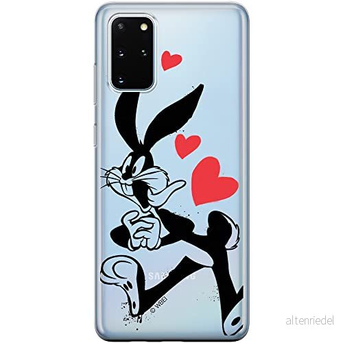 ERT GROUP mobiltelefonfodral för Samsung S20 PLUS / S11 originalt och officiellt licensierat Looney Tunes mönster Bugs 002 Vit optimalt anpassad till formen på mobiltelefonen, gedeeltelijk transparant 5903537536712