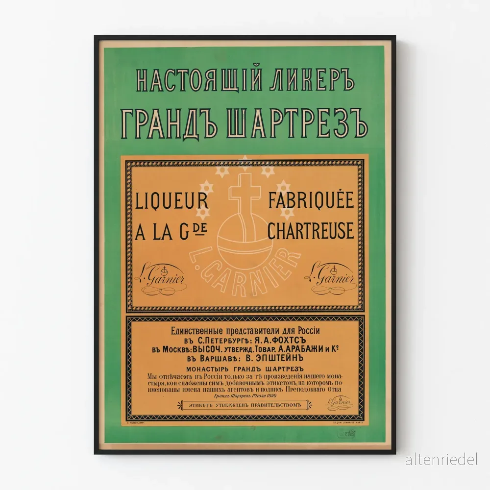 Vintageposter för likör Grande Chartreuse av L. Garnier