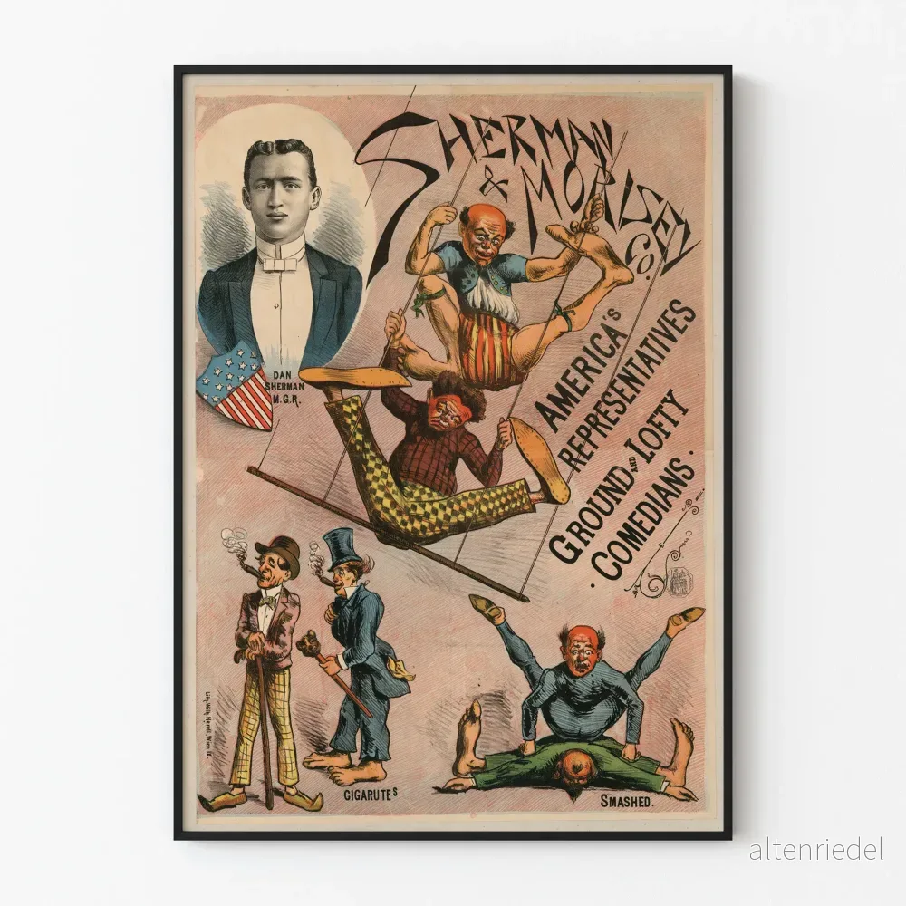 Vintageposter för komedier Sherman & Morisey Co.