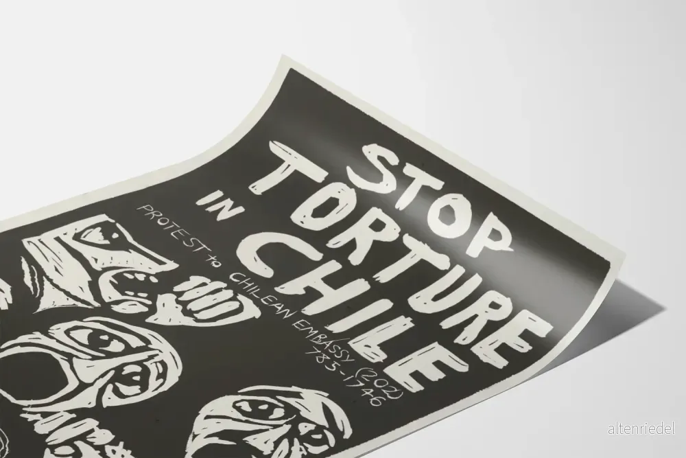 Posters för att stoppa tortyr i Chile - Visuellt och engagerande protestmaterial - Bild 3