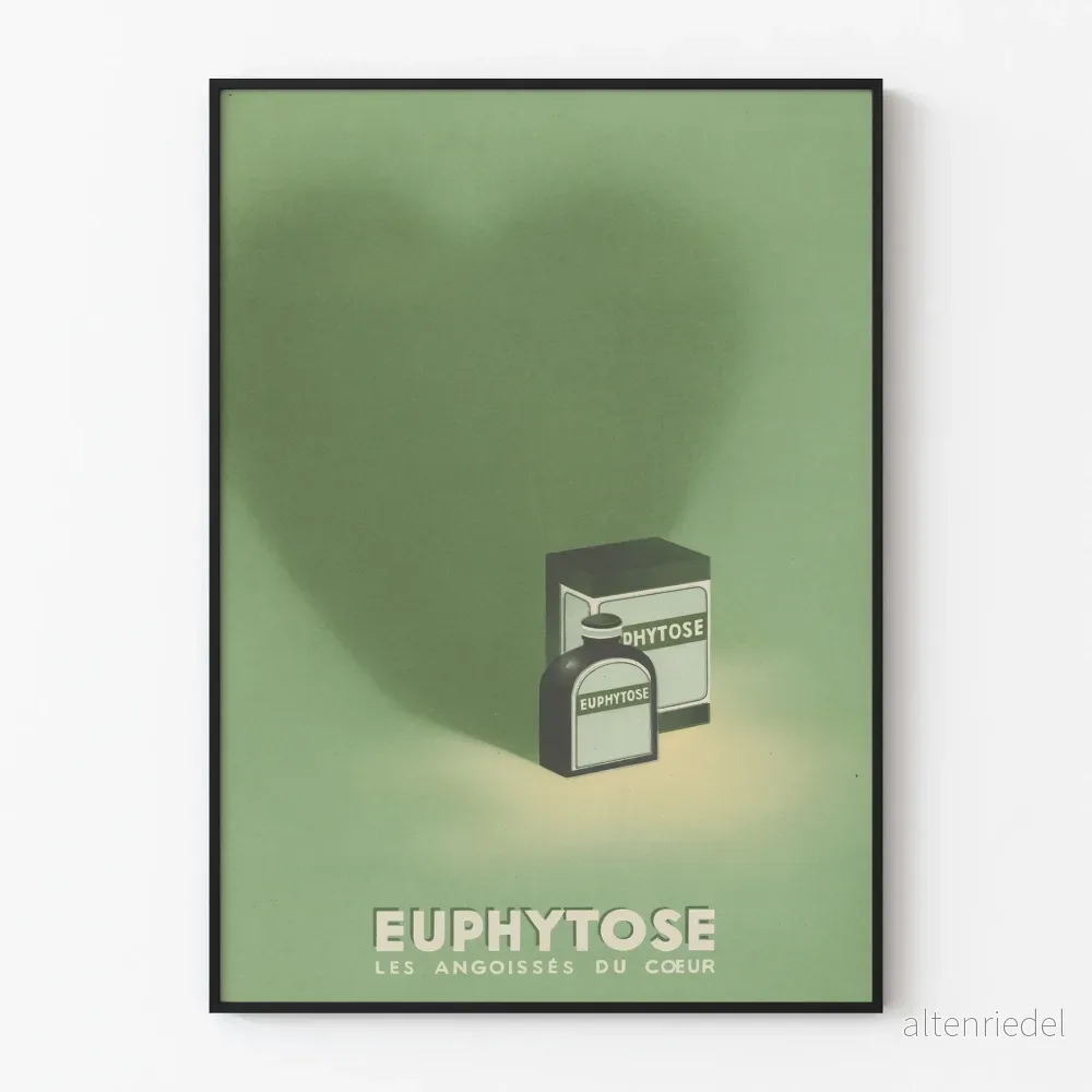 Vintageposter Euphytose för lugnande väggdekoration