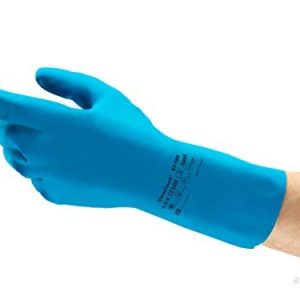 ANSELL ALPHATEC 87 195 MULTI ANVÄNDNING ARBETE, kemisk motstånd och matkontakt, Latex Ultra End Men’s Glove, återanvändbar, blå, storlek XL (12 par) 76490478056