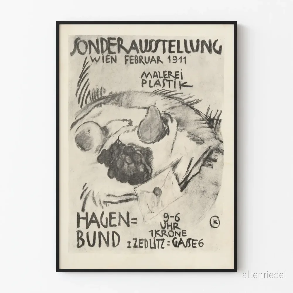 Vintageaffisch för utställning med specialmålning och skulptur 1911