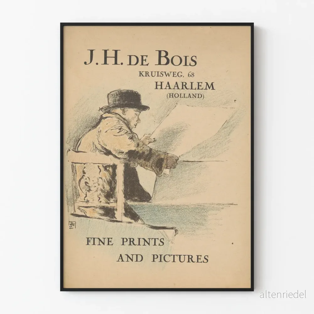 Vintageposter J.H. de Bois - Illustration Man med hatt