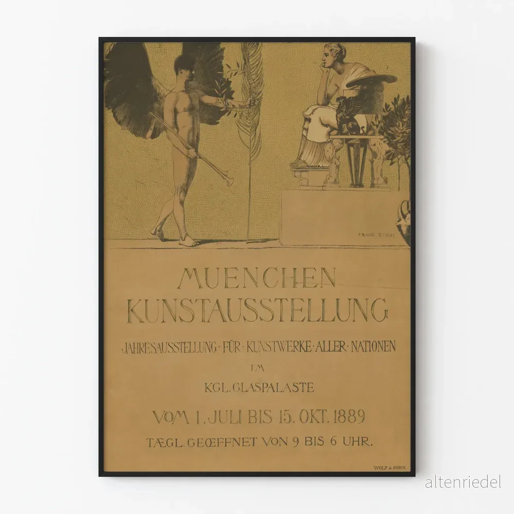 Vintageposter från konstutställningen i München 1889 – väggdekoration Vintageposter från konstutställningen i München 1889 – väggdekoration