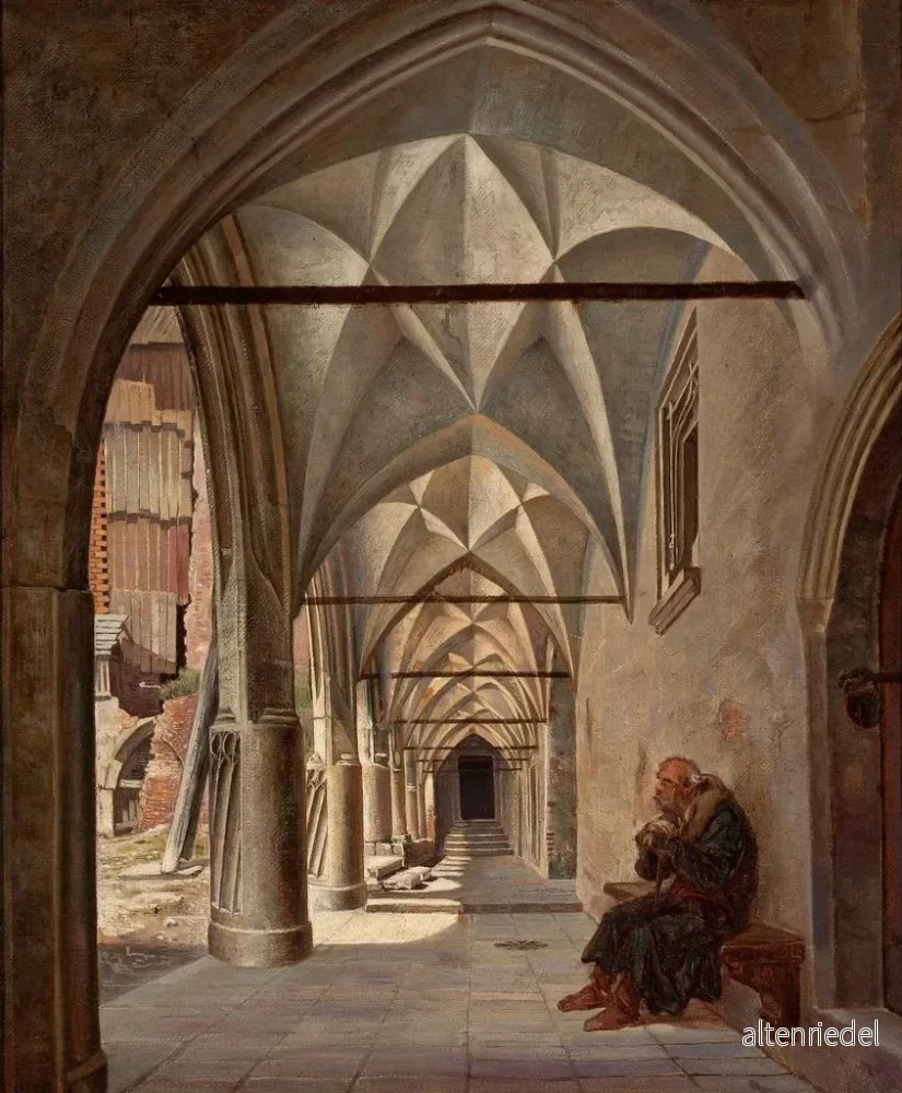 Målning av kloster i Krakóws Jagellonne-bibliotek - Aleksander Gryglewski | Konsttryck - Bild 2