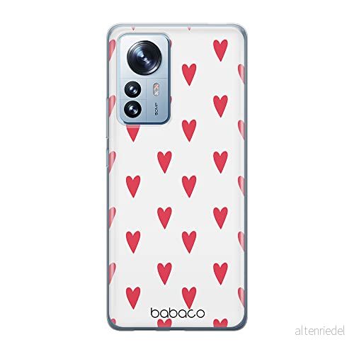 ERT GROUP mobiltelefonfodral för Xiaomi 12 / 12X originalt och officiellt licensierat Babaco mönster Hearts 004 optimalt anpassad till formen på mobiltelefonen, gedeeltelijk transparant 5905511491208