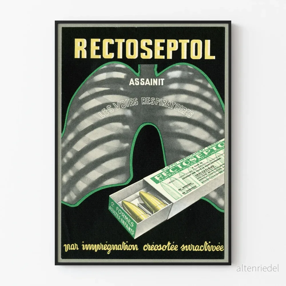 Vintageposter Rectoseptol - Retro medicinsk väggdekoration