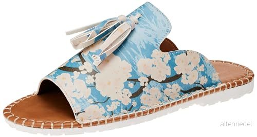 DOGO Dam blå veganläder sandaler Bloom Where You Are Planted Motiv 41, Färg: blå, 41 EU 8680544248476