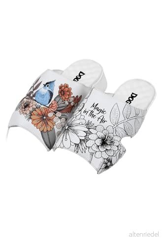 DOGO Kvinnors veganläder vita tofflor - magi i luften mönster, Material: Polyester, 38 EU 8680544272211