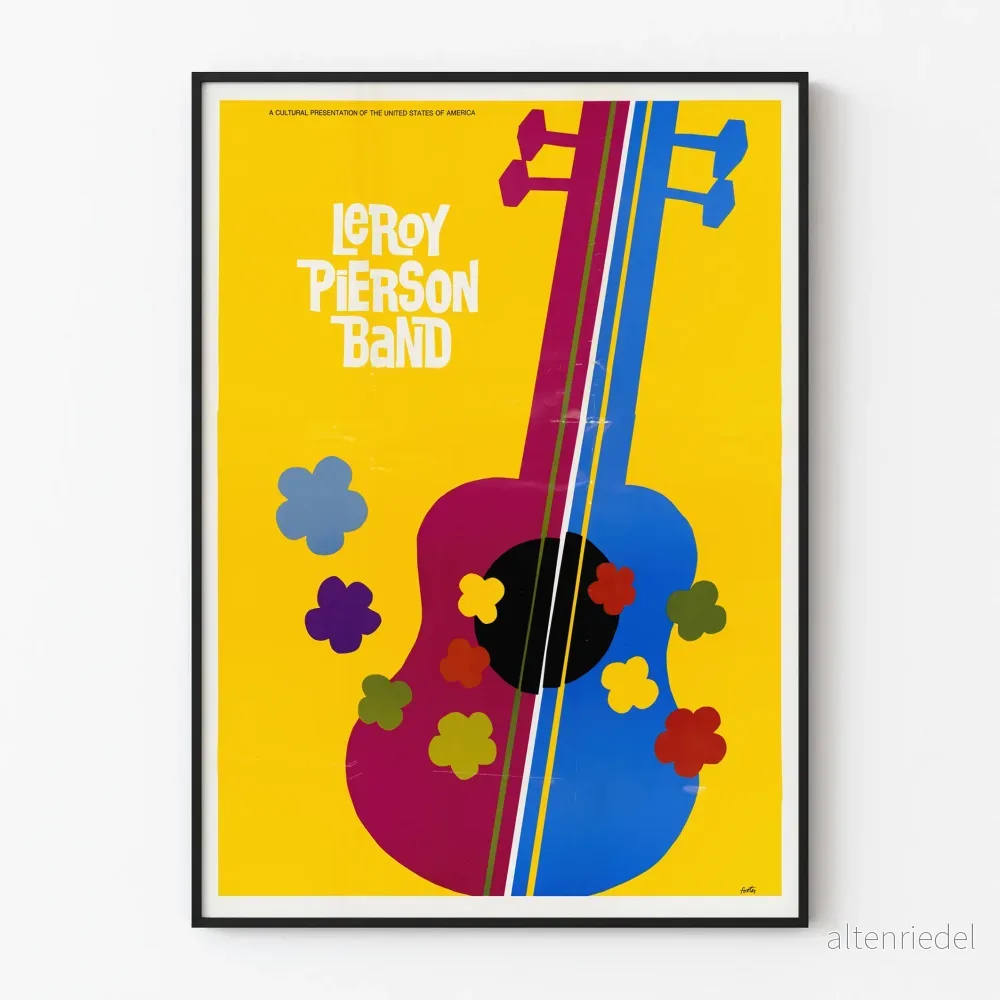 Vintageposter Leroy Pierson Band design med färgglad gitarr