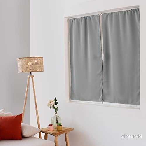 ED ENJOY HOME Ockult glasgardin, stångpass, grå, 60 x 120 cm, 100% polyester, Oeko TEX certifierat tyg, lakritskollektion 3661090138478
