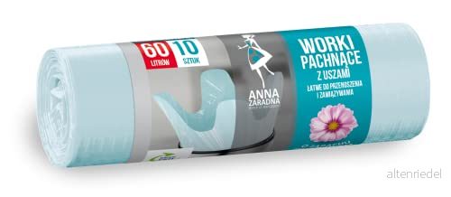 Anna federala öron soppåsar, doft blommor 60 l 10 st ljusblå 5903936042302