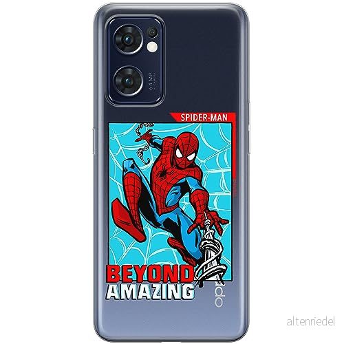ERT GROUP mobiltelefonfodral för Oppo RENO 7 5G originalt och officiellt licensierat Marvel mönster Spider Man 041 optimalt anpassad till formen på mobiltelefonen, gedeeltelijk transparant 5905795016838