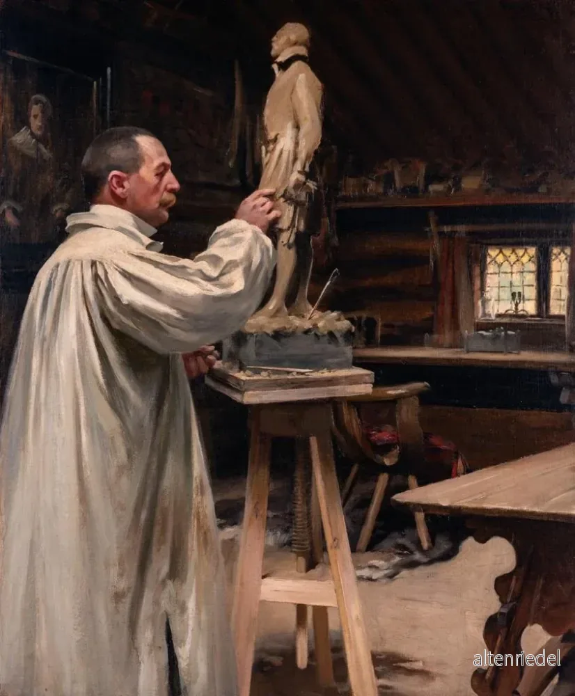 Målning Anders Zorn i hans ateljé - August Hagborg | Konsttryck - Bild 2