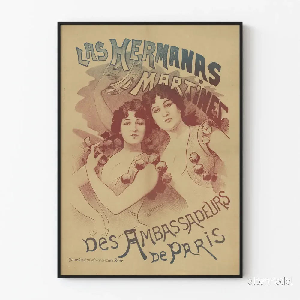 Vintageposter Las Hermanas Martínez väggdekoration