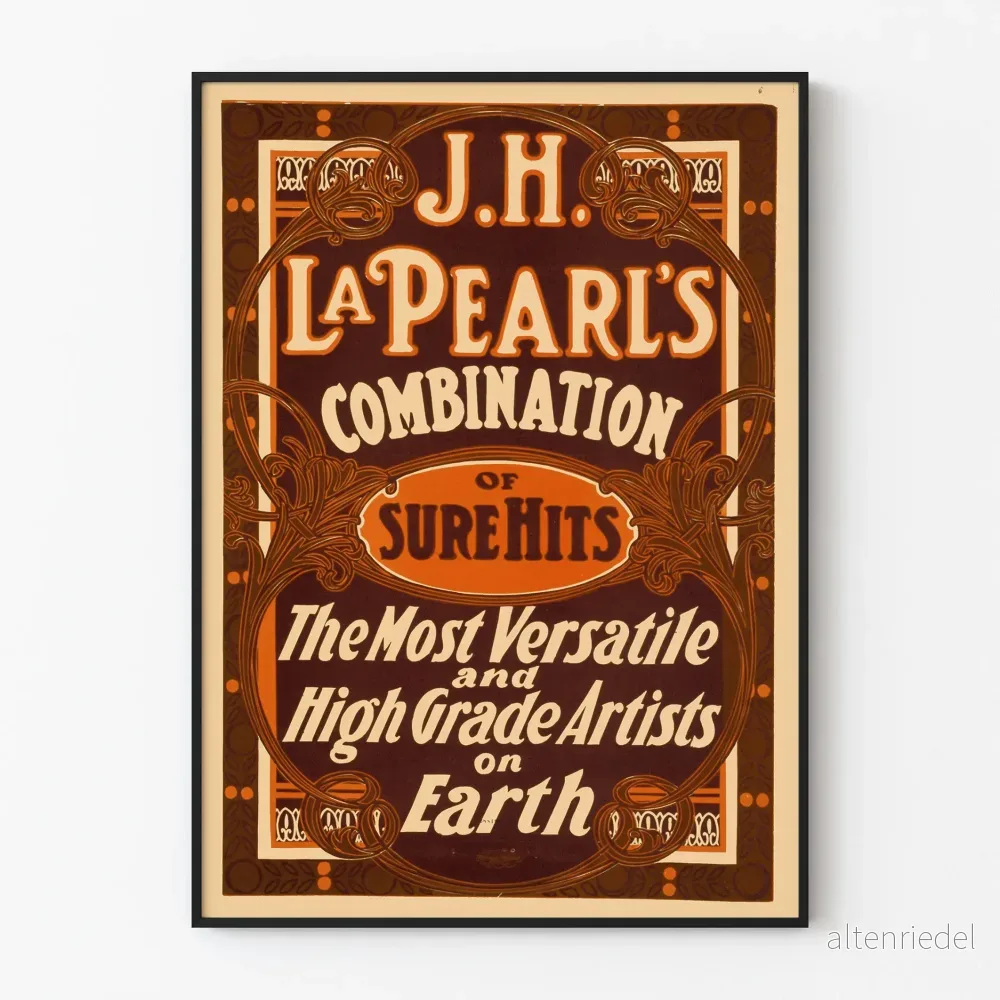 Vintageposter J.H. La Pearl's Kombination av säkra framgångar för väggdekoration