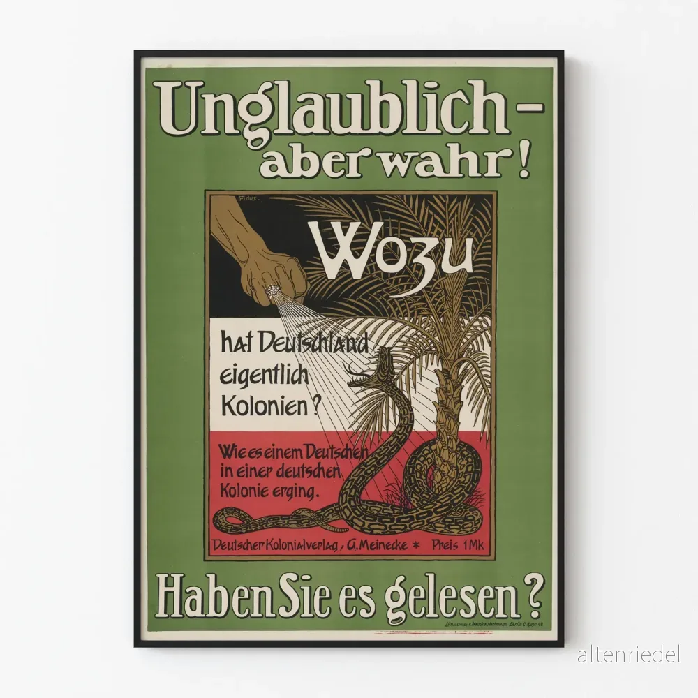 Tysk kolonial vintageposter - historisk väggdekoration