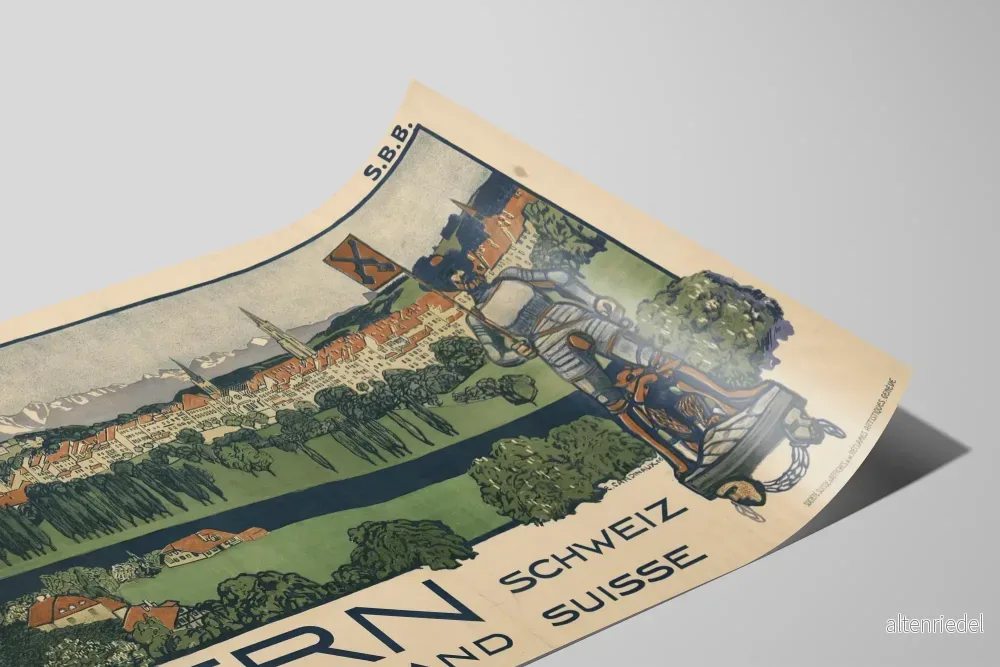 Vintageposter Bern Schweiz - Äkta schweizisk väggdekoration - Bild 2