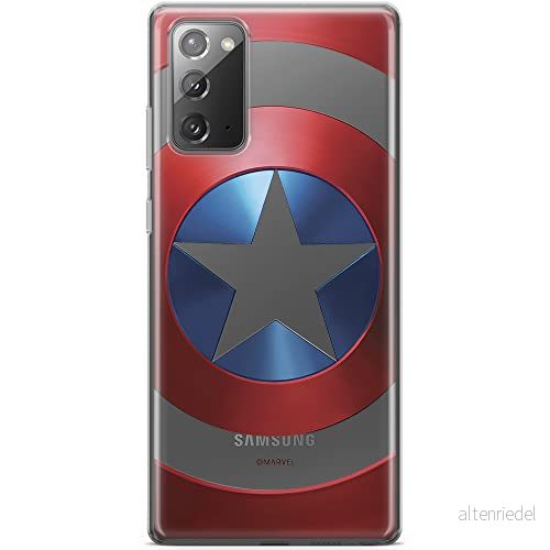 ERT GROUP mobiltelefonfodral för Samsung GALAXY NOTE 20 originalt och officiellt licensierat Marvel mönster Captain America 025 anpassad till formen på mobiltelefonen, gedeeltelijk transparant 5903040451199