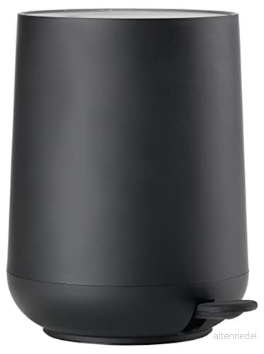 Zone Denmark Nova avfallsbehållare för badrum, kosmetikbehållare, 23 cm diameter, 29 hög, 5 liter kapacitet, svart 5708760593583