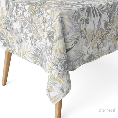 ECOMMERC3 fläckbeständig bordsduk för rektangulärt bord storlek 200 x 140 cm extra mjuk och vattentät grå 8435767364690