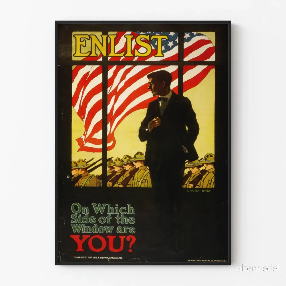 Vintage väggposter 'Anslutning - På vilken sida av fönstret är du?'