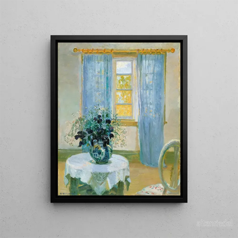 Målning inomhus med klematis - Anna Ancher | Konsttryck