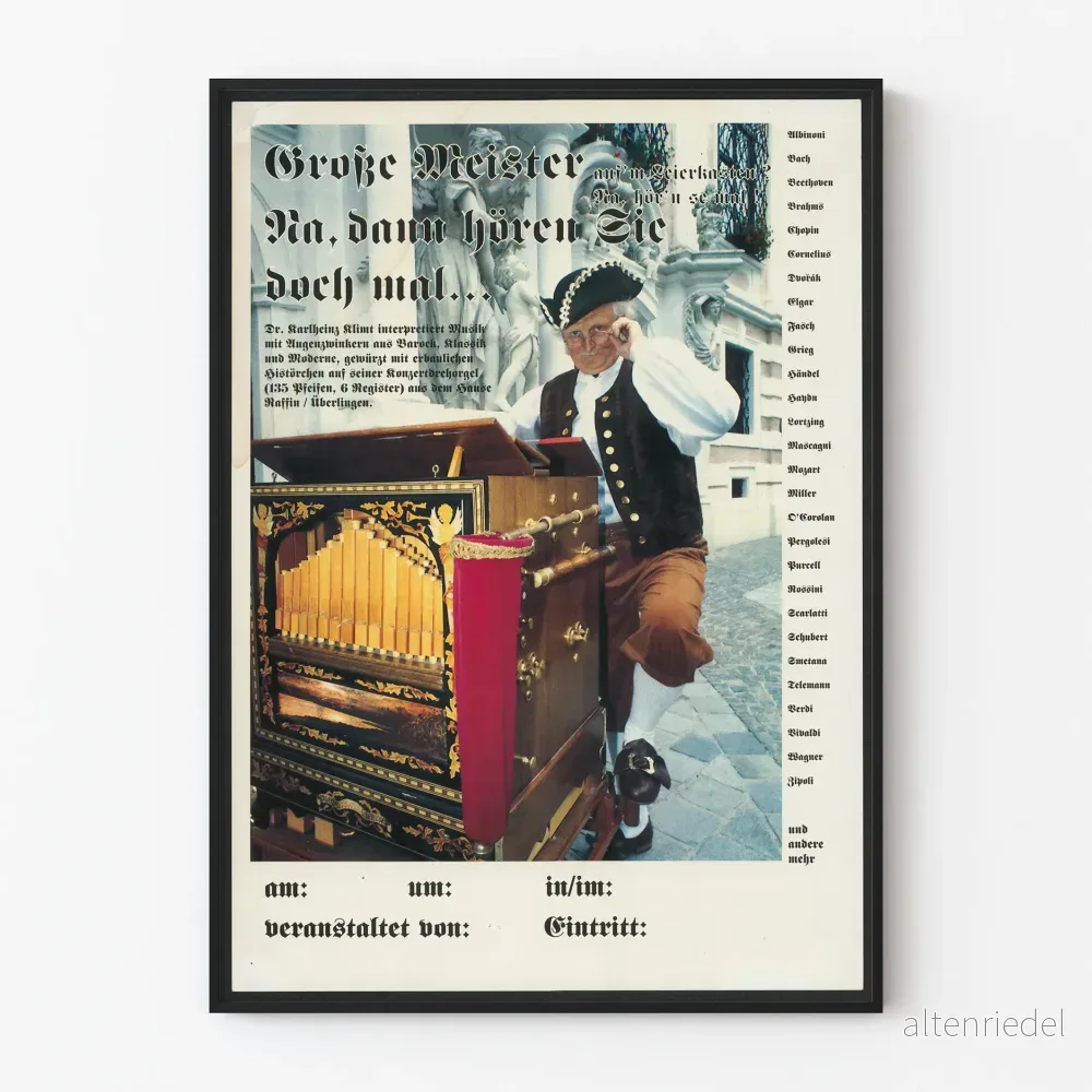 Vintageaffisch för barock- och klassorkester