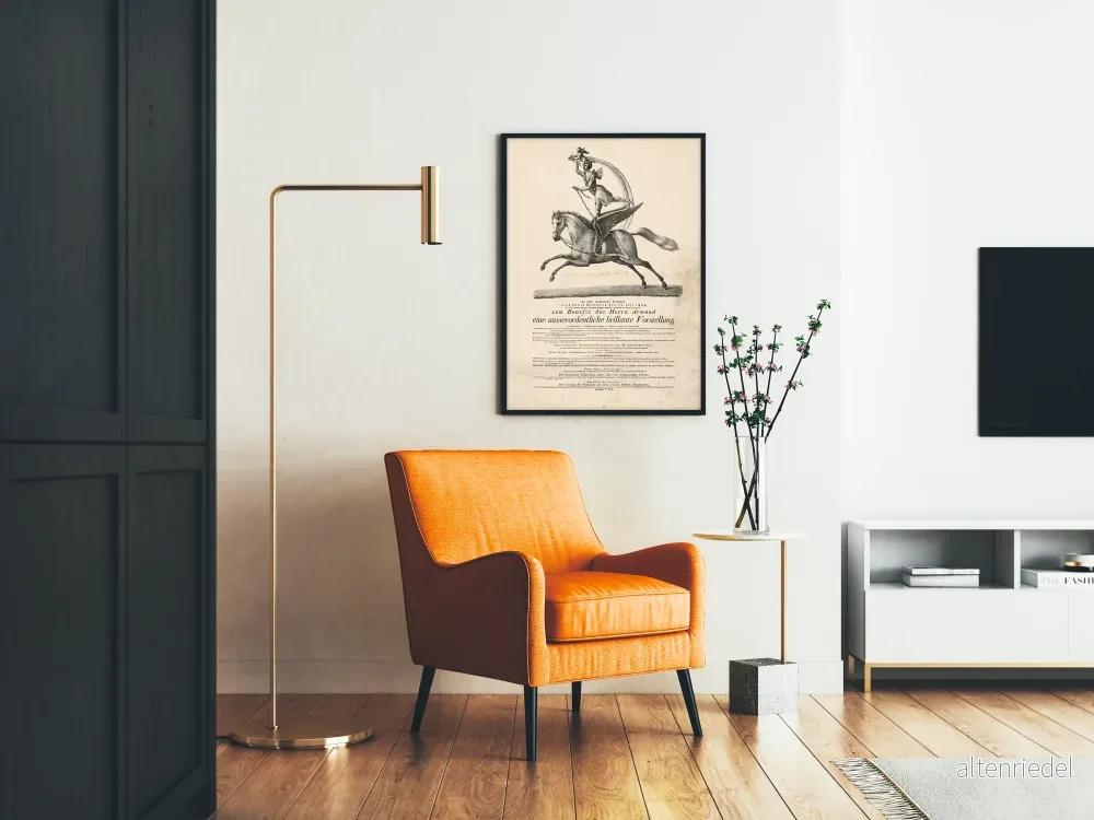 Vintage flygbild av hästillustration - väggdekoration - Bild 2