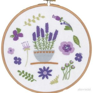 Vervaco lavendel, stickbild förritad stickförpackning med brodram, bomull, flerfärgad, 20 x 0,3 cm 5413480697472