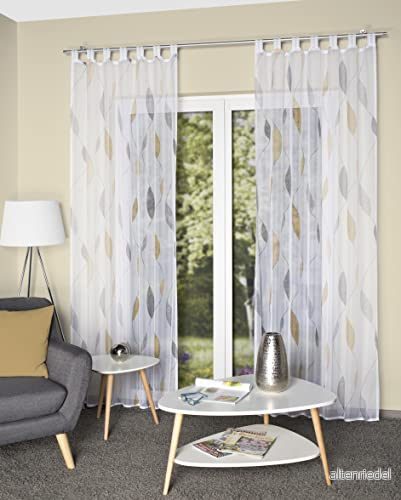 49462 sjal Paolo, transparent, tryckt (gul, 245 x 140 cm) 4056751437486