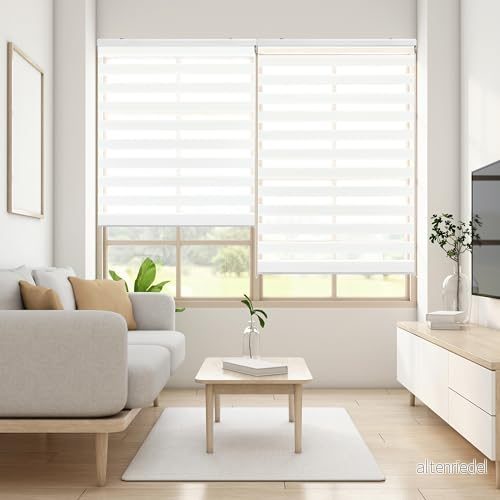 Blindecor Lira Rullbar Estor natt och dag Vit färg Stor 140 x 180 cm (bredd Höjd) Tygstorlek 137 175 Elegant berättelser 8434363288485