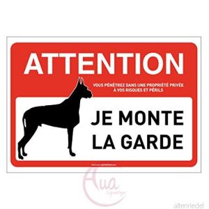 AUA SIGNALETIQUE Hund uppmärksamhet skyltar: I Monte the Guard 420 x 300 mm, vinyllim 3666180026826 AUA SIGNALETIQUE Hund uppmärksamhet skyltar: I Monte the Guard 420 x 300 mm, vinyllim 3666180026826