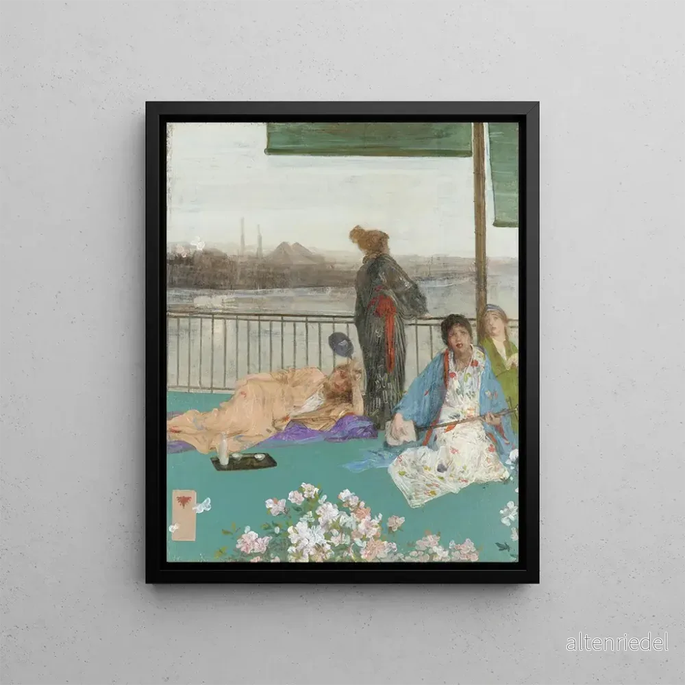 Målning Variationer i hud- och gröntoner: Le Balcon – James Abbott McNeill Whistler | Konsttryck Målning Variationer i hud- och gröntoner: Le Balcon – James Abbott McNeill Whistler | Konsttryck