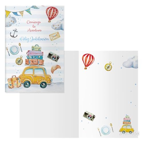 DOHE Gratulationskort Pensionering Pack 6 enheter Storlek: 11,5x17 cm (stängd) Inkluderar kuvert för att hålla kortet Modell Holiday 8421938700794