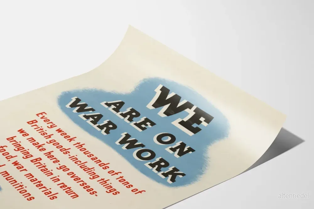 Vintageposter "We Are On War Work" väggdekoration - Bild 3