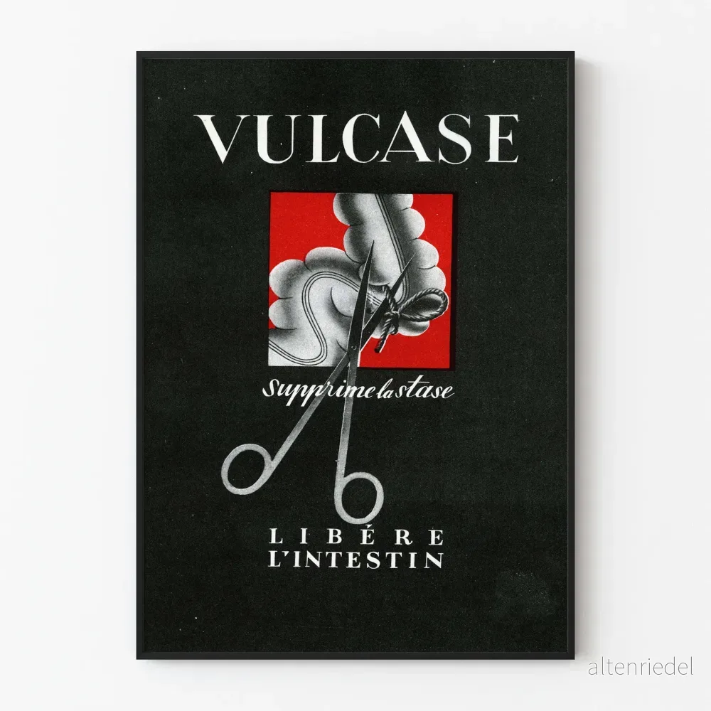 Vintagposter Vulcase för att frigöra tarmen Vintagposter Vulcase för att frigöra tarmen