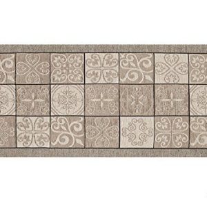 BIANCHERIAWEB tvättbar halkfri köksmatta, kökslöpare mäter 55 x 280 cm, köksmatta tillverkad i Italien med Majolica Taupe Design, och strykbar löpare 8056710001259 BIANCHERIAWEB tvättbar halkfri köksmatta, kökslöpare mäter 55 x 280 cm, köksmatta tillverkad i Italien med Majolica Taupe Design, och strykbar löpare 8056710001259