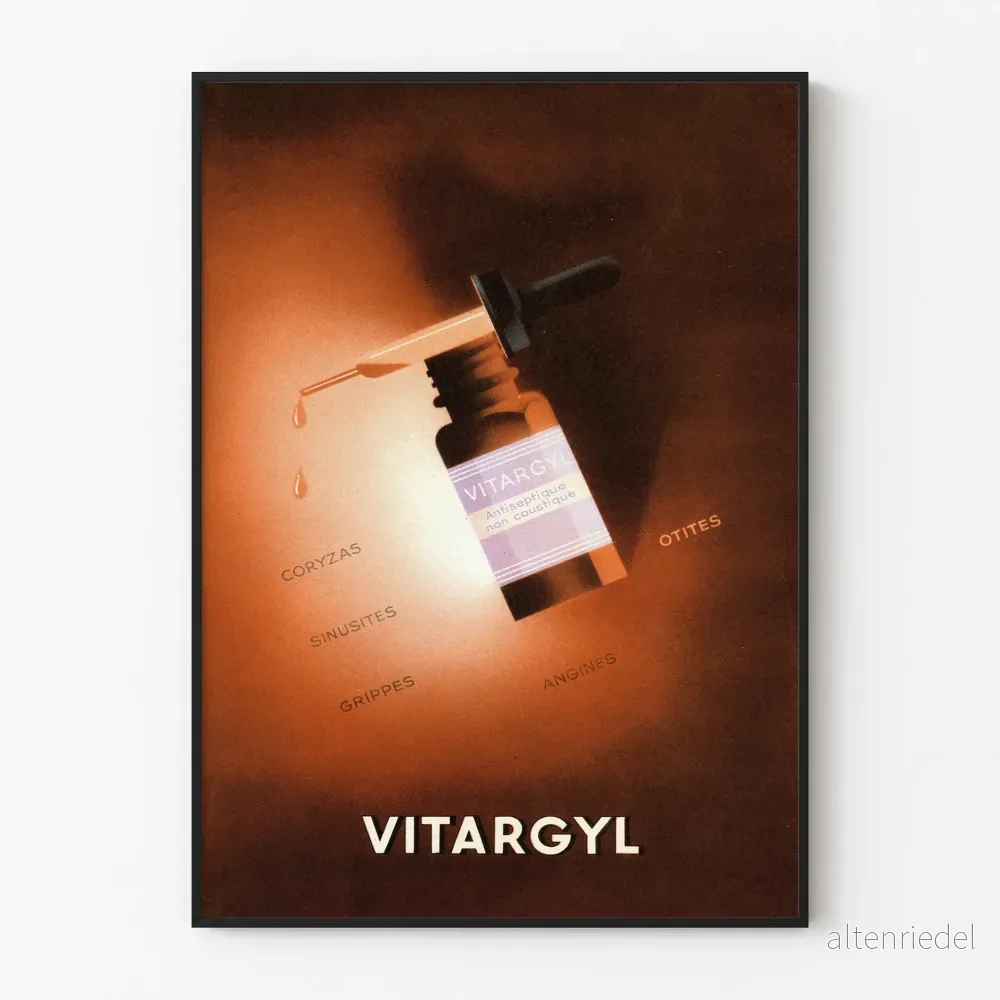 Vintageaffisch Vitargyl - Poster för väggdekoration inom medicin